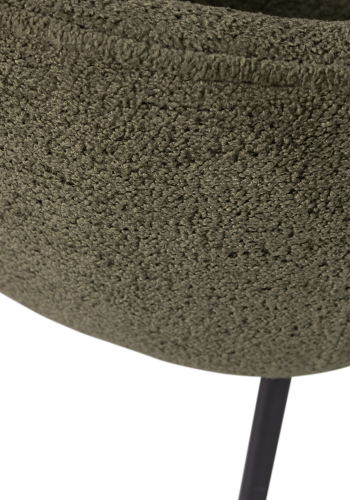 WOOOD Leon spisebordsstol, m. armln - skovgrn boucl stof og metal