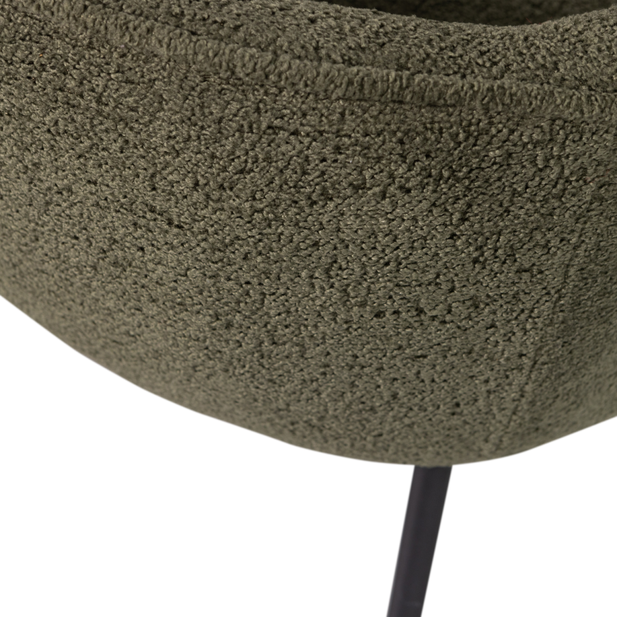 WOOOD Leon spisebordsstol, m. armln - skovgrn boucl stof og metal