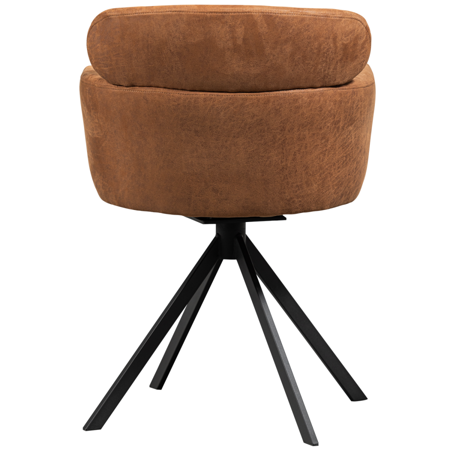 WOOOD FENNE SNURRSTOL I SKINNLOOK I COGNAC