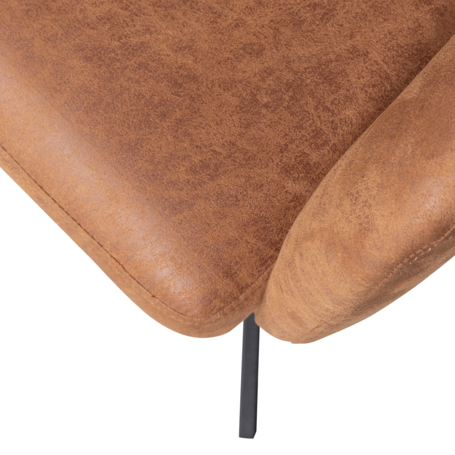 WOOOD FENNE SNURRSTOL I SKINNLOOK I COGNAC