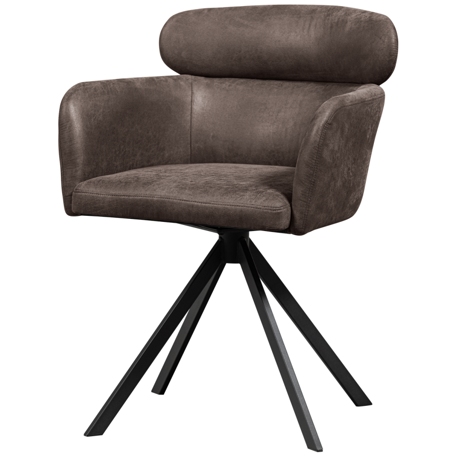 WOOOD FENNE SNURBAR STOL I SKINNLOOK SVART/GR