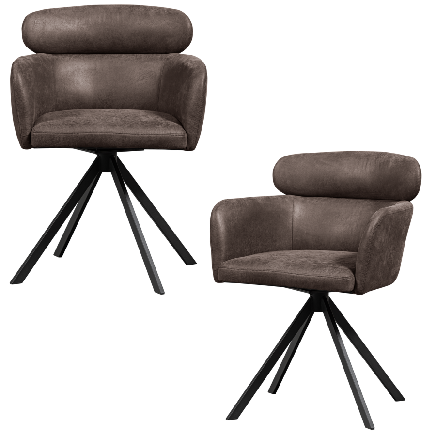 WOOOD FENNE SNURBAR STOL I SKINNLOOK SVART/GR