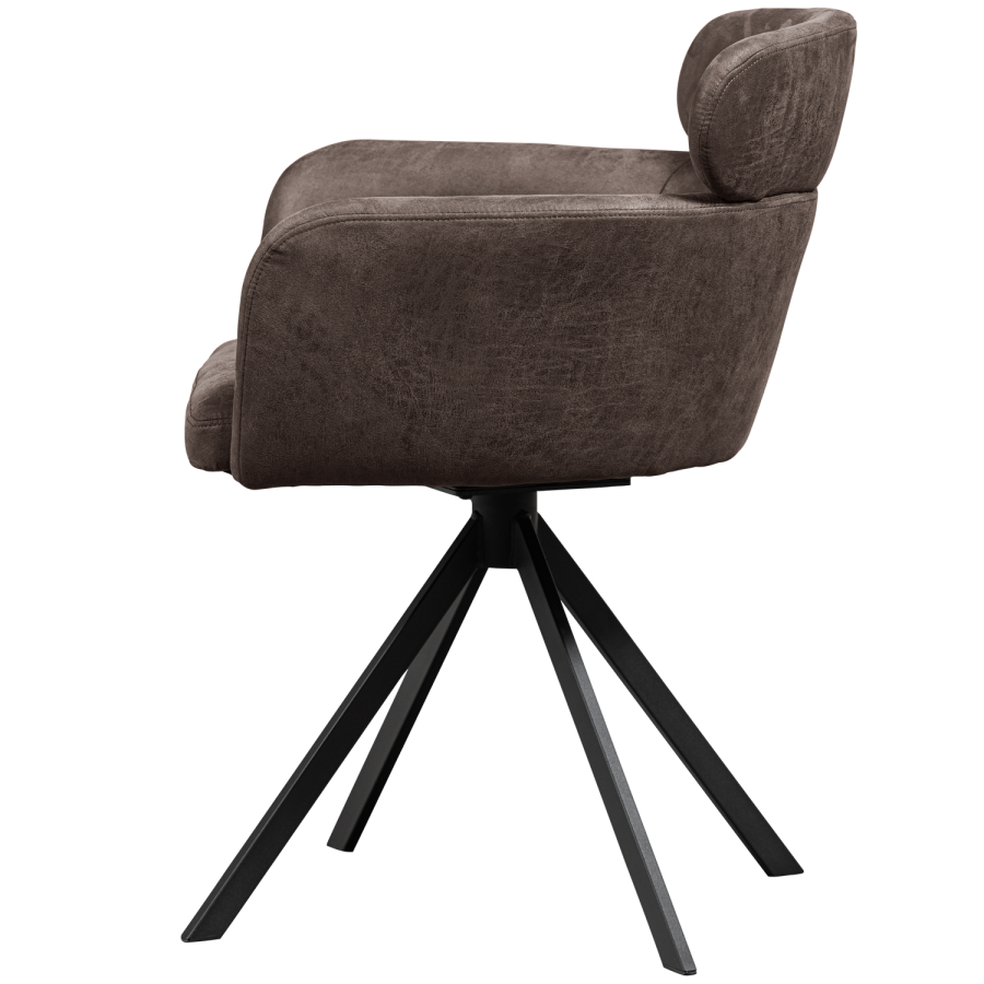 WOOOD FENNE SNURBAR STOL I SKINNLOOK SVART/GR