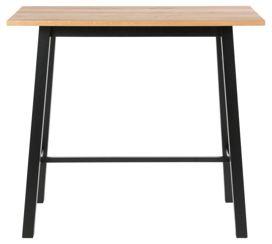 ACT NORDIC Chara rektangulrt barbord, Plate i vill eik oljet eikefiner, Stativ i matt svart NC lakk eikefiner med fotsttte og planker, 117x58x105 cm