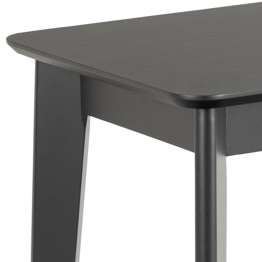 ACT NORDIC Roxby rechteckiger Schreibtisch, Platte Eichenfurnier in mattschwarzem Acryllack, Schublade und Rahmen Kautschukholz in mattschwarzem Acryllack, 100x50x75 cm