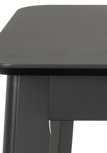 ACT NORDIC Roxby rechteckiger Schreibtisch, Platte Eichenfurnier in mattschwarzem Acryllack, Schublade und Rahmen Kautschukholz in mattschwarzem Acryllack, 100x50x75 cm