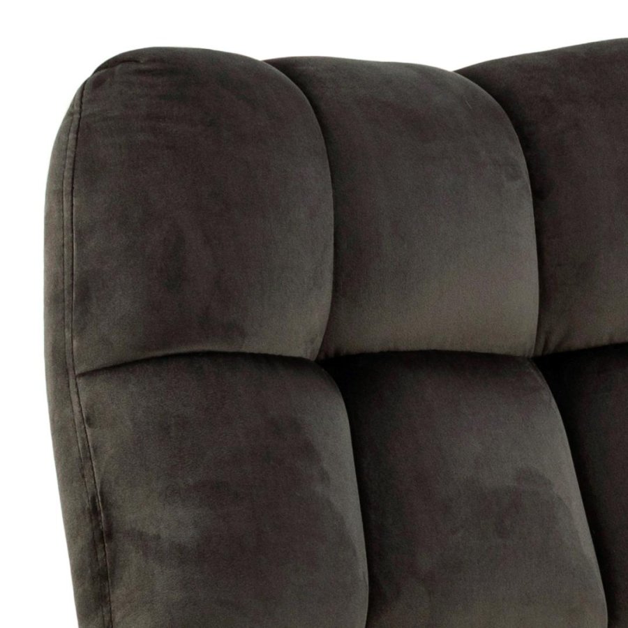 ACT NORDIC Paris lenestol, Vic stoff grbrunt 73AC, 4-stjerners understell mattsvart grovt pulverlakkert stl med svingfunksjon, firkantede smmer og glidels, 73x76x89 cm