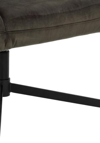 ACT NORDIC Paris lenestol, Vic stoff grbrunt 73AC, 4-stjerners understell mattsvart grovt pulverlakkert stl med svingfunksjon, firkantede smmer og glidels, 73x76x89 cm