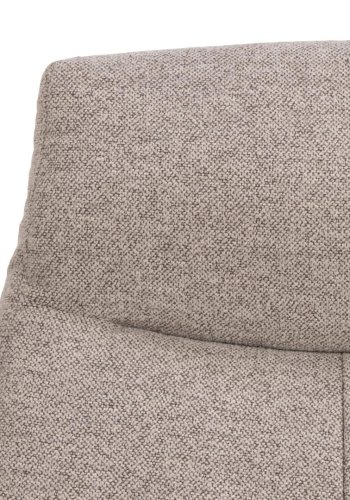 ACT NORDIC London Relaxsessel mit Fuhocker, Stoff Monza beige 60, 5-Stern-Gestell mattschwarz pulverbeschichteter Stahl mit horizontalen Nhten und manueller Auslsung