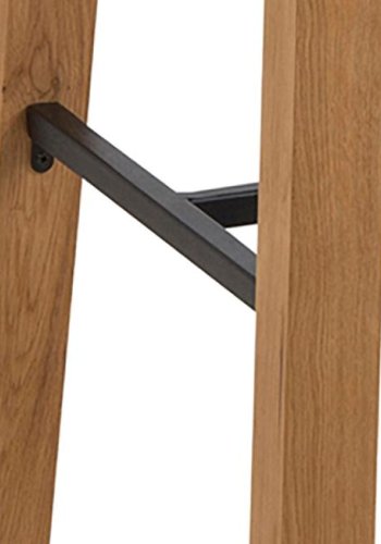 ACT NORDIC Chara rektangulrt barbord, plate og ramme vill eik oljet eikefiner med fotsttte, 117x58x105 cm