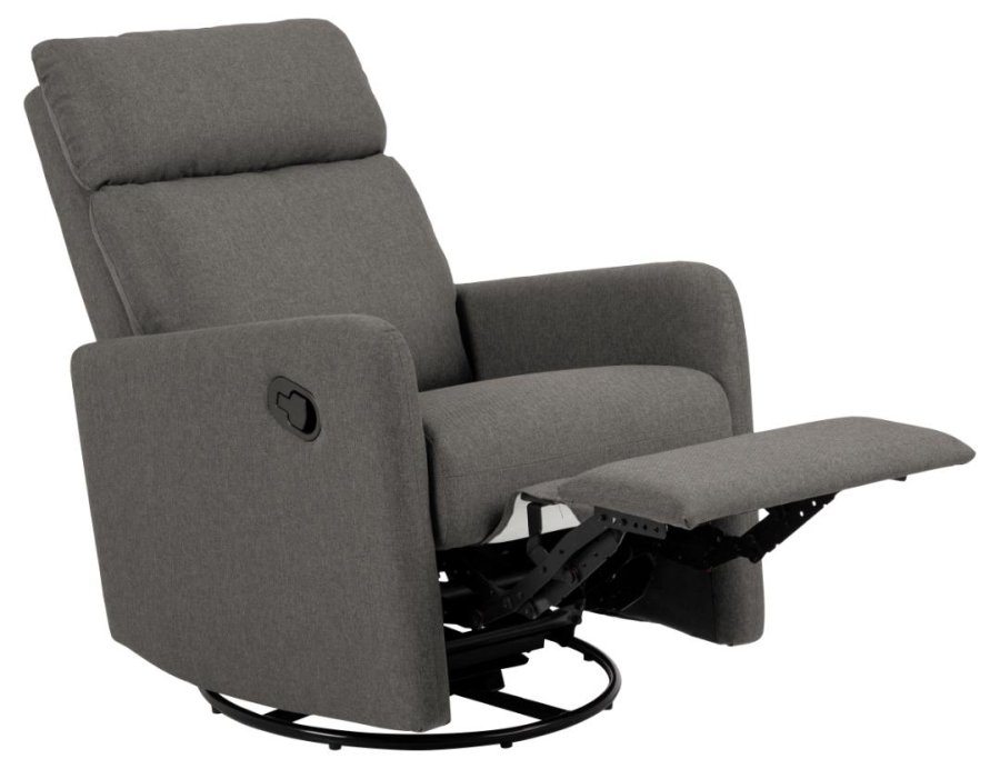 ACT NORDIC Mikkeli manuel recliner, m. drejefunktion, rocking funktion, armln - gr stof, sort stl