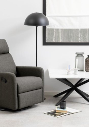 ACT NORDIC Mikkeli manuel recliner, m. drejefunktion, rocking funktion, armln - gr stof, sort stl