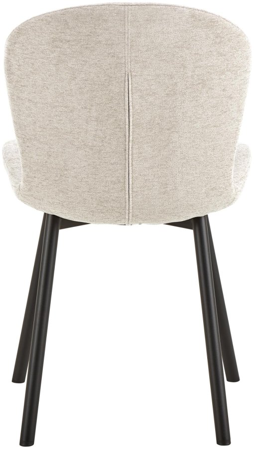 ACT NORDIC Esra spisestuestol, Apia stoff beige 453, Ramme matt svart grov pulverlakkert stl med glidels, eske med 2 stk., eske 3 av 3