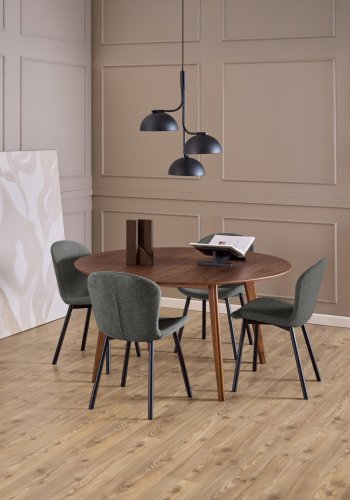 ACT NORDIC Esra Esszimmerstuhl, Apia-Stoff dunkelgrau 458, Gestell aus mattschwarzem, pulverbeschichtetem Stahl mit Reiverschluss, Karton 2 Stk.