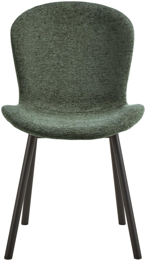 ACT NORDIC Esra Esszimmerstuhl, Apia-Stoff grn 352, Gestell mattschwarz pulverbeschichteter Stahl mit Reiverschluss, Karton 2 Stk.