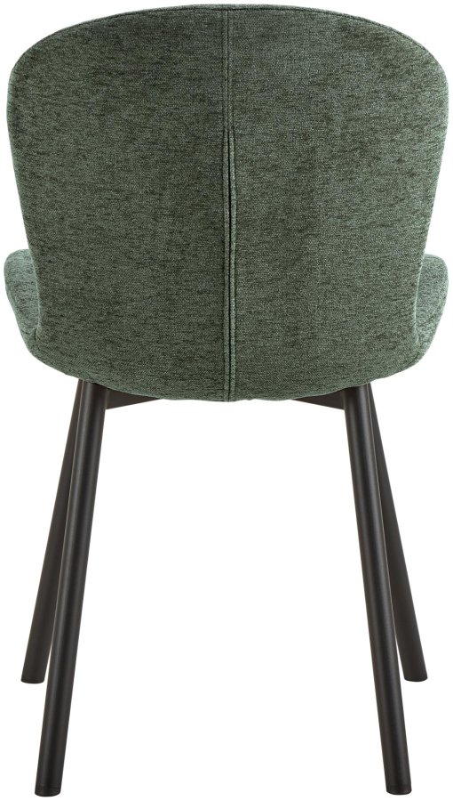 ACT NORDIC Esra Esszimmerstuhl, Apia-Stoff grn 352, Gestell mattschwarz pulverbeschichteter Stahl mit Reiverschluss, Karton 2 Stk.