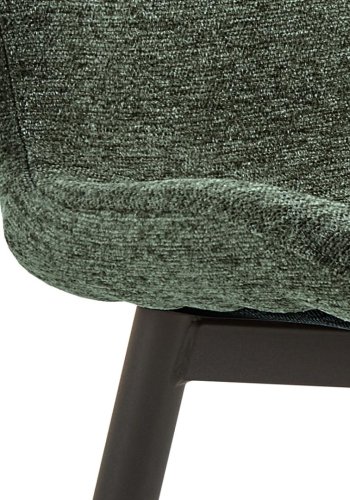 ACT NORDIC Esra Esszimmerstuhl, Apia-Stoff grn 352, Gestell mattschwarz pulverbeschichteter Stahl mit Reiverschluss, Karton 2 Stk.