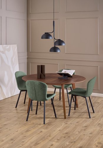 ACT NORDIC Esra Esszimmerstuhl, Apia-Stoff grn 352, Gestell mattschwarz pulverbeschichteter Stahl mit Reiverschluss, Karton 2 Stk.