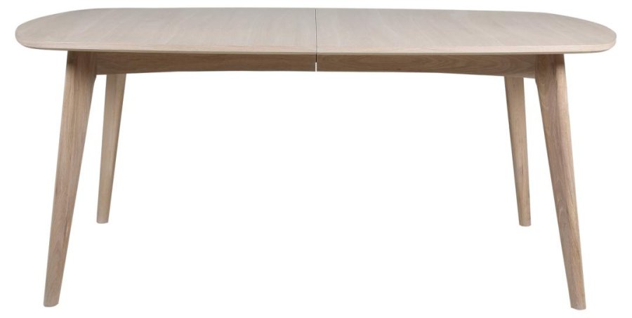 ACT NORDIC Marte rechteckiger Esstisch, Platte wei&szlig; pigmentiertes ge&ouml;ltes Eichenfurnier, Gestell wei&szlig; pigmentierte ge&ouml;lte Eiche mit Vorbereitung f&uuml;r Einlegeplatten, 180x102x76 cm