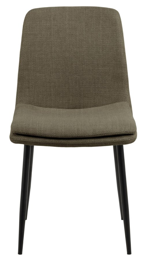 ACT NORDIC Becca Esszimmerstuhl, Basel Stoff grn 77, Gestell mattschwarz pulverbeschichteter Stahl, Karton mit 4 Stck