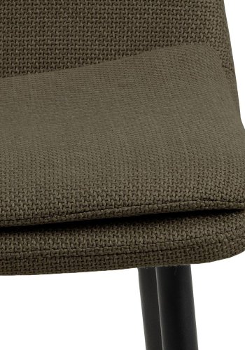 ACT NORDIC Becca Esszimmerstuhl, Basel Stoff grn 77, Gestell mattschwarz pulverbeschichteter Stahl, Karton mit 4 Stck