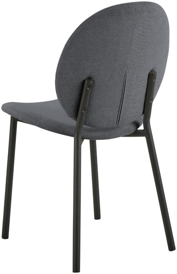 ACT NORDIC Cliff spisestol, Caso stoff antrasitt 17, Stativ matt svart grovt pulverlakkert stl med glidels, eske 2 stk.