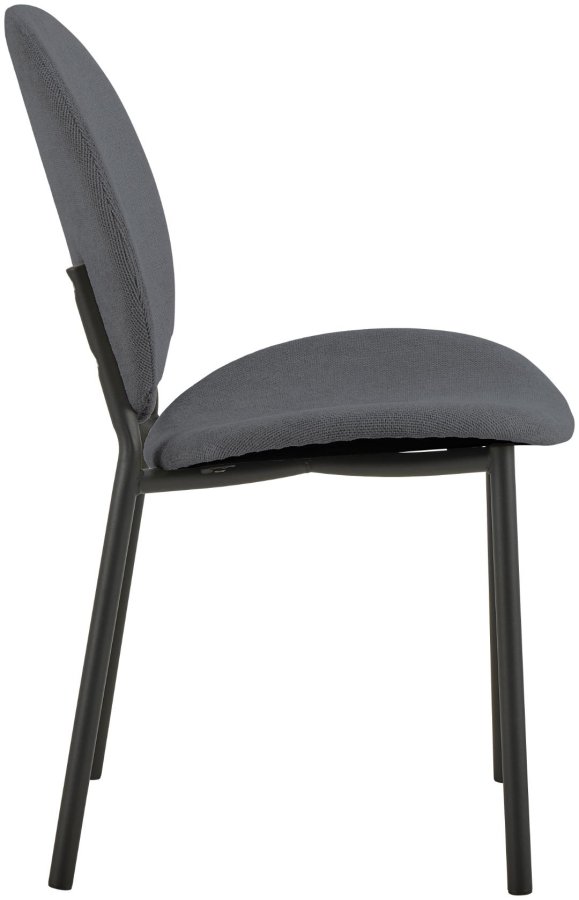 ACT NORDIC Cliff spisestol, Caso stoff antrasitt 17, Stativ matt svart grovt pulverlakkert stl med glidels, eske 2 stk.