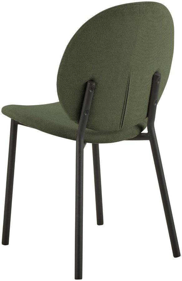 ACT NORDIC Cliff spisestuestol, Caso stoff skoggrnt 162, Ramme matt svart grovt pulverlakkert stl med glidels, eske med 2 stk., eske 3 av 3