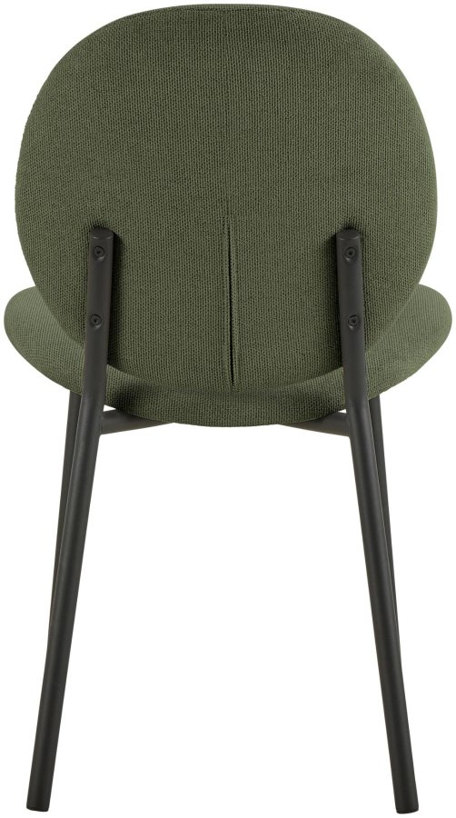 ACT NORDIC Cliff spisestuestol, Caso stoff skoggrnt 162, Ramme matt svart grovt pulverlakkert stl med glidels, eske med 2 stk., eske 3 av 3