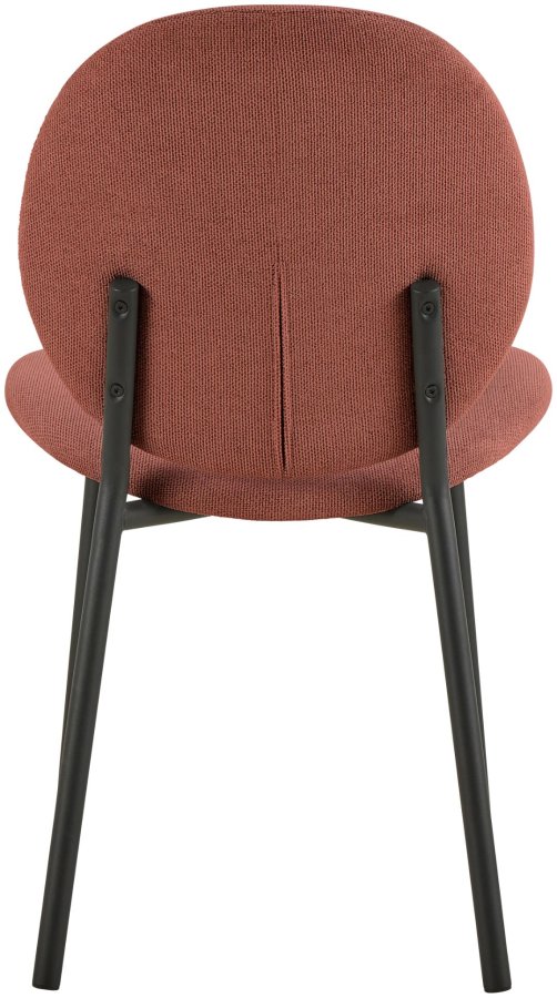 ACT NORDIC Cliff spisestuestol, Caso stoff terrakotta 18, Ramme matt svart grov pulverlakkert stl med glidels, eske 2 stk.