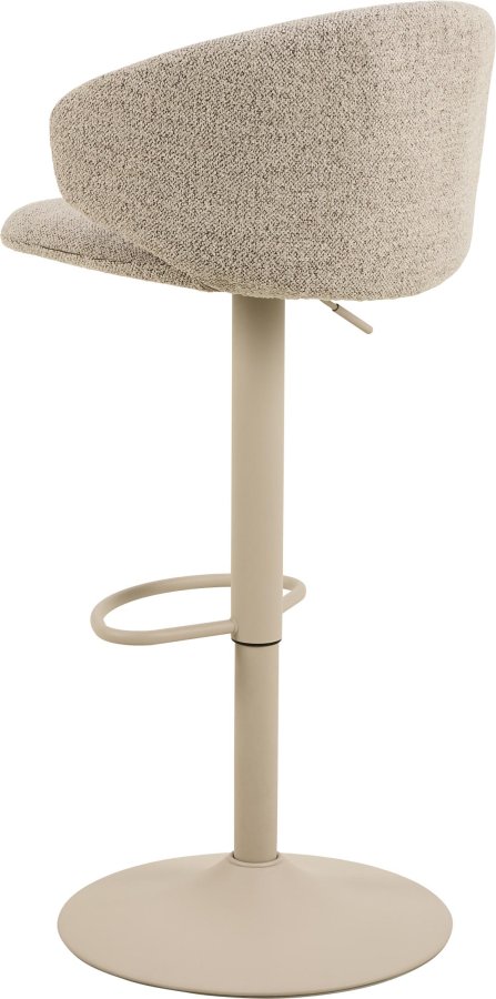 ACT NORDIC Ella barstol, m. trompetfod, drejefunktion, fodsttte, gaspatron - beige stof og gr stl