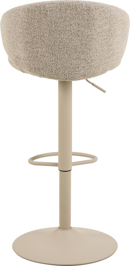 ACT NORDIC Ella barstol, m. trompetfod, drejefunktion, fodsttte, gaspatron - beige stof og gr stl