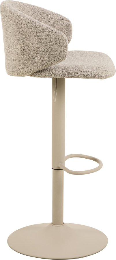 ACT NORDIC Ella barstol, m. trompetfod, drejefunktion, fodsttte, gaspatron - beige stof og gr stl