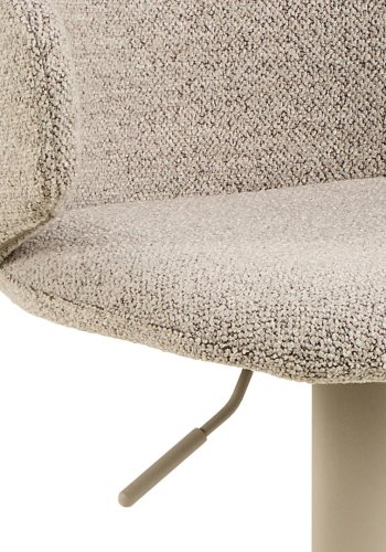 ACT NORDIC Ella barstol, m. trompetfod, drejefunktion, fodsttte, gaspatron - beige stof og gr stl