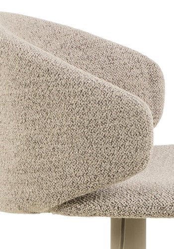ACT NORDIC Ella barstol, m. trompetfod, drejefunktion, fodsttte, gaspatron - beige stof og gr stl