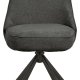 ACT NORDIC Carlton Esszimmerstuhl, Apia-Stoff dunkelgrau 458, 4-Stern-Gestell aus mattschwarzem, pulverbeschichtetem Stahl mit Drehfunktion und Taschenfedern, Karton mit 2 Stck
