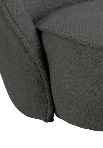 ACT NORDIC Carlton Esszimmerstuhl, Apia-Stoff dunkelgrau 458, 4-Stern-Gestell aus mattschwarzem, pulverbeschichtetem Stahl mit Drehfunktion und Taschenfedern, Karton mit 2 Stck