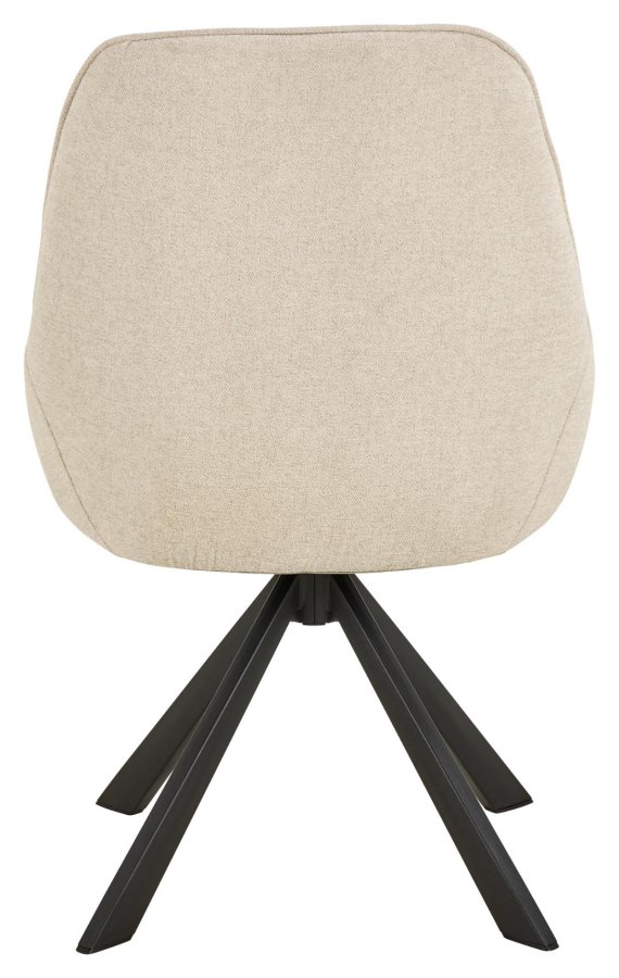 ACT NORDIC Carlton spisestuestol, Apia stoff beige 453, 4-stjerners understell mattsvart, grovt pulverlakkert stl med svingfunksjon og pocketfjrer, eske med 2 stk.