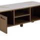 ACT NORDIC Southampton TV-bord, topp krempolert keramikk, ramme, 2 drer, hylle og ramme rykfarget NC-lakkert eikefiner med organisk kant og pen plass, 120x40x45 cm