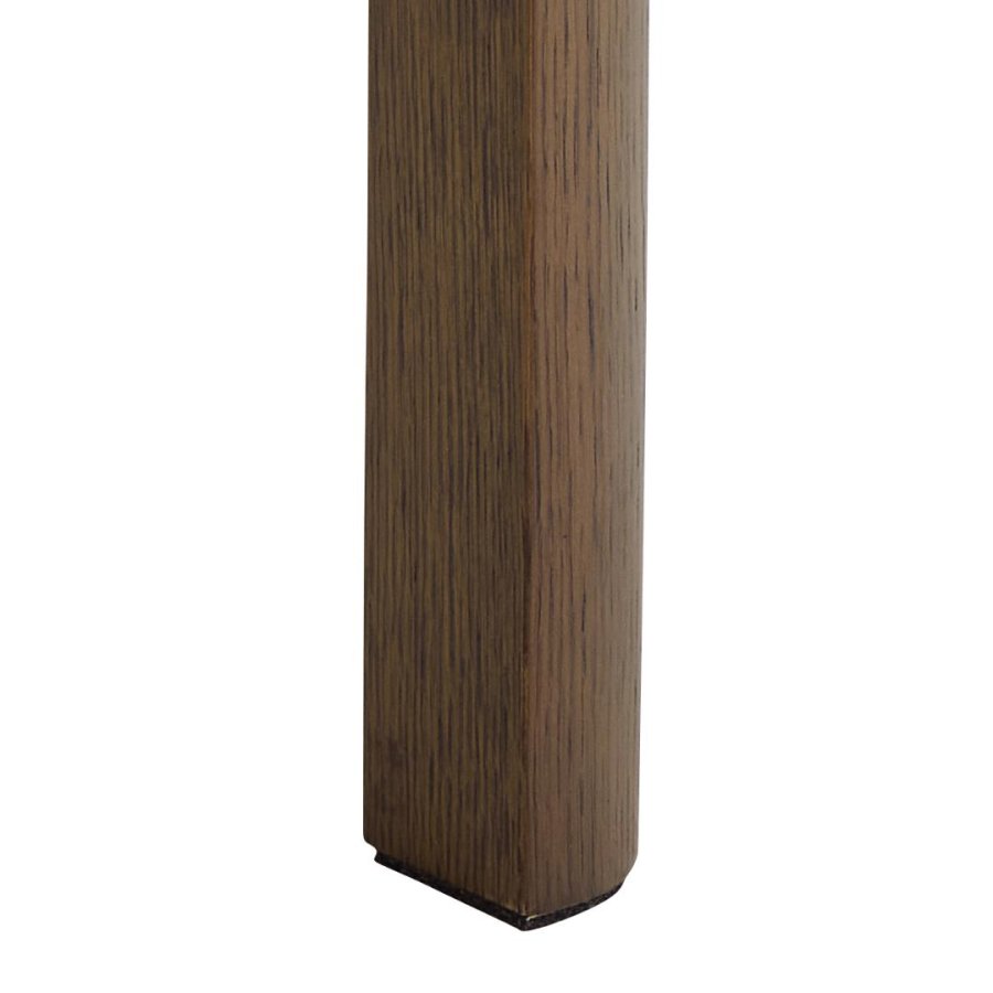 ACT NORDIC Southampton quadratischer Ecktisch, Platte cremefarben polierte Keramik, Schublade und Rahmen aus geruchertem NC-Lack-Eichenfurnier mit organischer Kante und verstecktem Stauraum, 45 x 45 x 45 cm