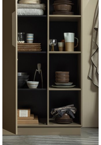 WOOOD Lowen opbevaringsskab, m. 1 lge og 8 hylder - brun fyrretr