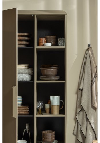 WOOOD Lowen opbevaringsskab, m. 1 lge og 8 hylder - brun fyrretr