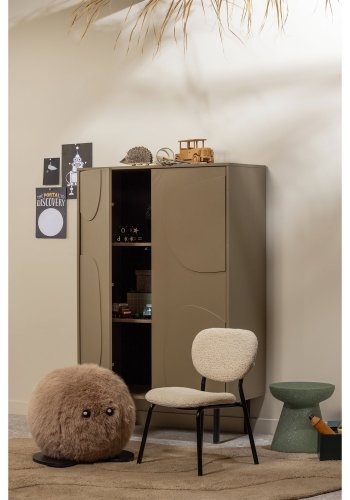 WOOOD Cadiz skab, m. 2 lger og 2 hylder - brun fyrretr og metal