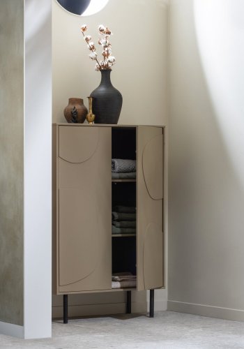 WOOOD Cadiz skab, m. 2 lger og 2 hylder - brun fyrretr og metal