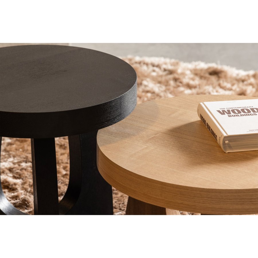 WOOOD TALA SIDOBORD MDF FANÉR SVART 45x45CM