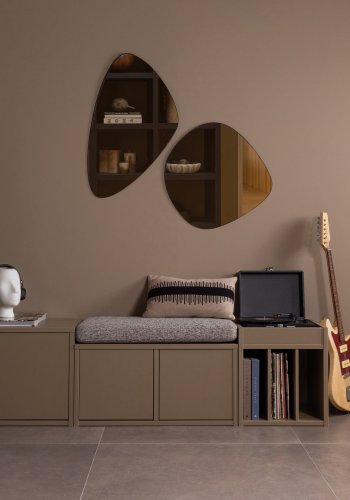 WOOOD Turner TV-bord, m. 3 lger og 2 hylder - brun fyrretr (120x44)