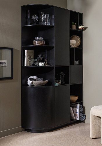 WOOOD Charlie skammel, rund - natur chenille stof (45)