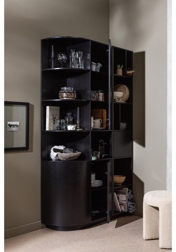 WOOOD Charlie skammel, rund - natur chenille stof (45)