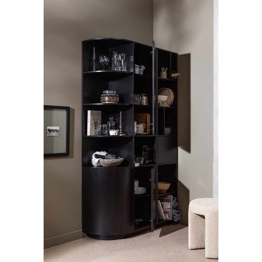 WOOOD Charlie skammel, rund - natur chenille stof (45)