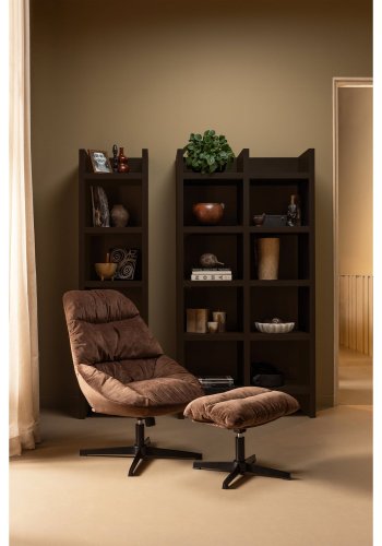 WOOOD Yaro svingstol med krakk Espresso